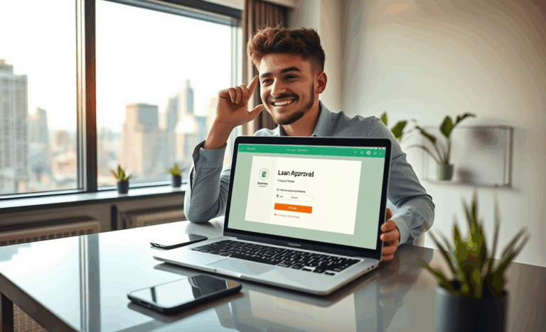 A person receiving immediate funds through an online instant loan application.
