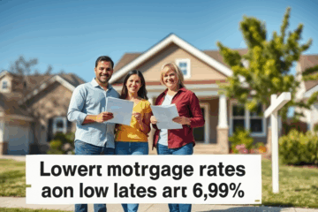 Image of a house with a calculator symbolizing low interest mortgage solutions