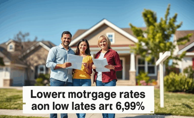 Image of a house with a calculator symbolizing low interest mortgage solutions