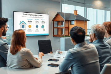 Image depicting secured credit approval process using property as collateral.