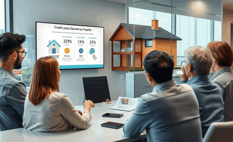 Image depicting secured credit approval process using property as collateral.