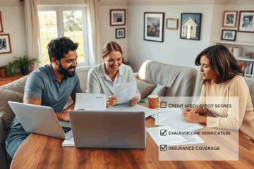 A borrower reviewing mortgage loan conditions at a desk
