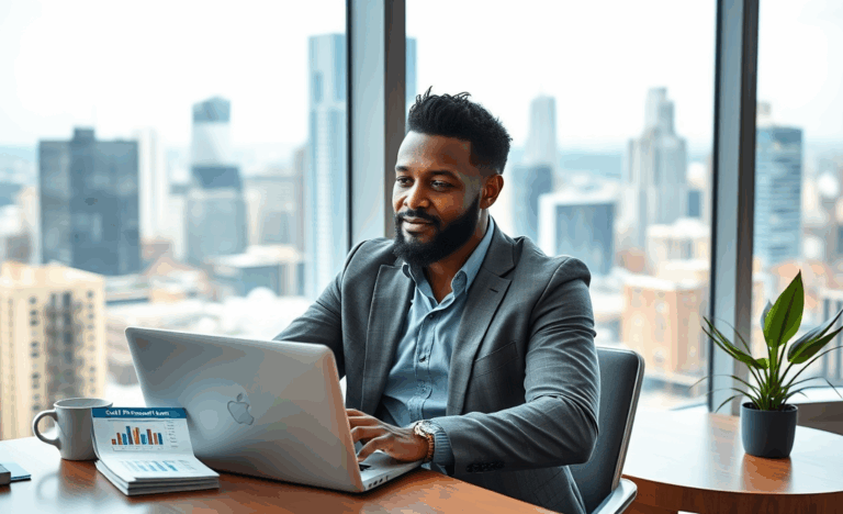 A person signing paperwork for a quick personal loan, with real estate properties in the background.