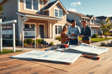 Image of a house with keys and financial documents symbolizing real estate refinancing.