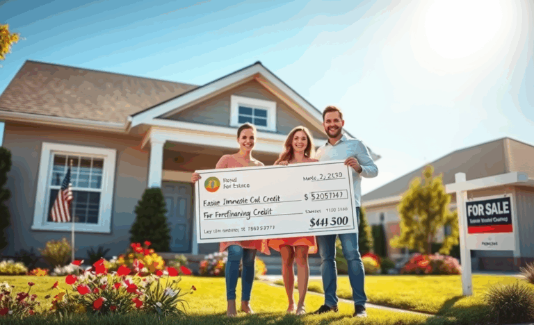A homeowner signing documents for a property refinancing loan, illustrating the concept of accessing immediate credit.