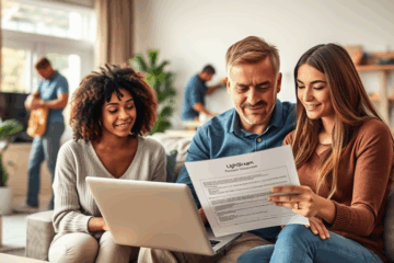 Image of a person happily receiving a personal loan approval notice with LightStream logo in the background