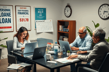 Image depicting a person reviewing LendingClub personal loan options on a digital device.