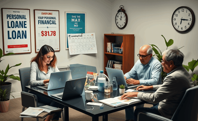 Image depicting a person reviewing LendingClub personal loan options on a digital device.