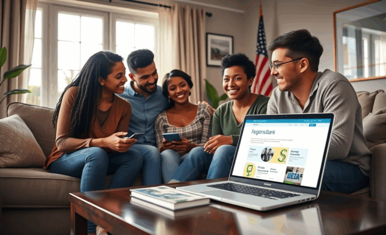 A person reading a loan agreement at a bank desk.