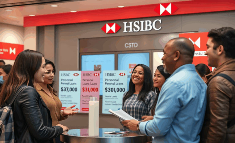 HSBC Personal Loan advertisement showcasing quick cash solutions