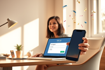 A person navigating an easy online loan application on their laptop, showcasing the simplicity and ease of securing funds.